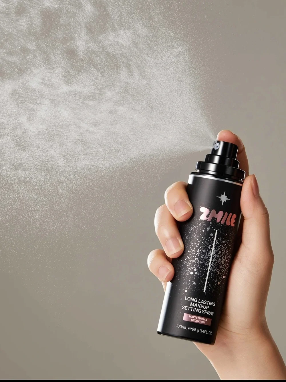 Zmile Long-Lasting Makeup Setting Spray - Black/Pink NEW 3.4 fl oz